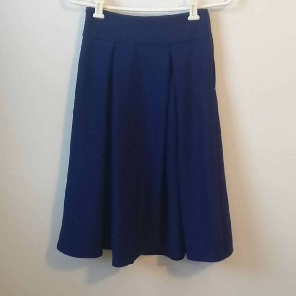 Navy A-line Skirt (With Pockets!)